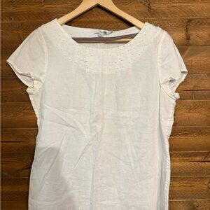 Boden linen Elegant White Women's Top